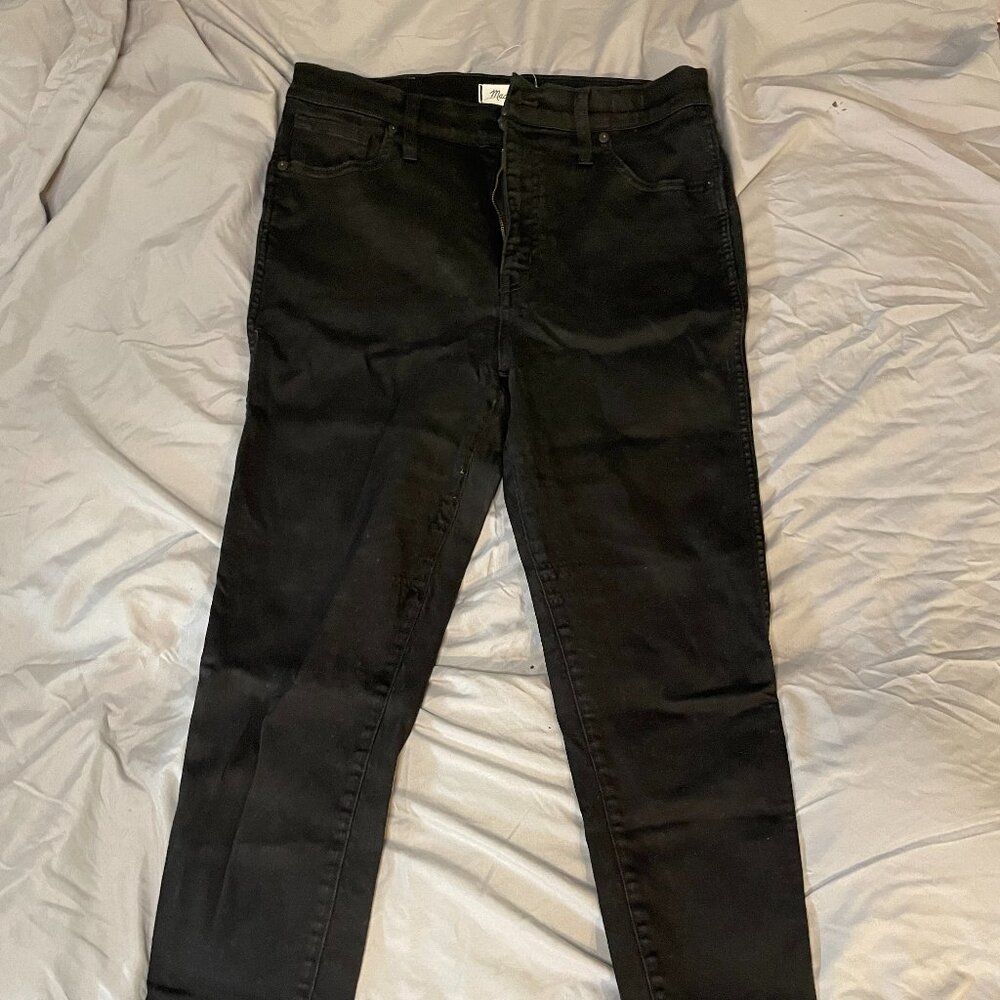 10" high rise skinny jeans madewell black